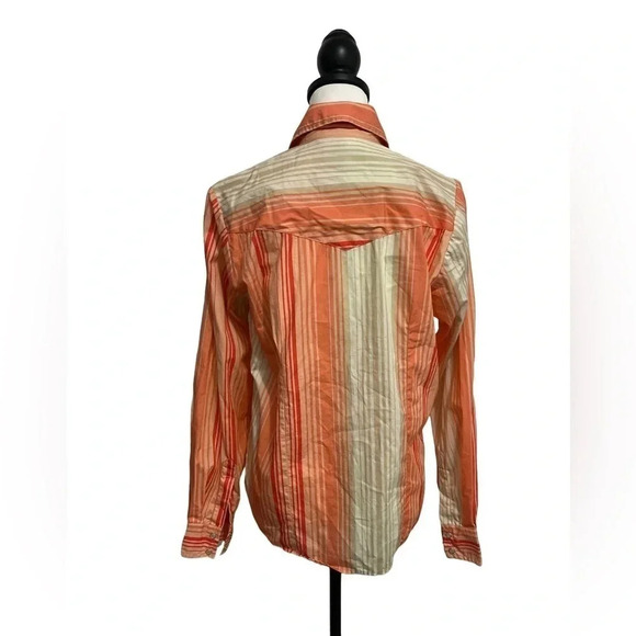 Murdochs Cedar Rose Striped Button Down Women’s Pearl Snap Top. Large - Picture 2 of 5